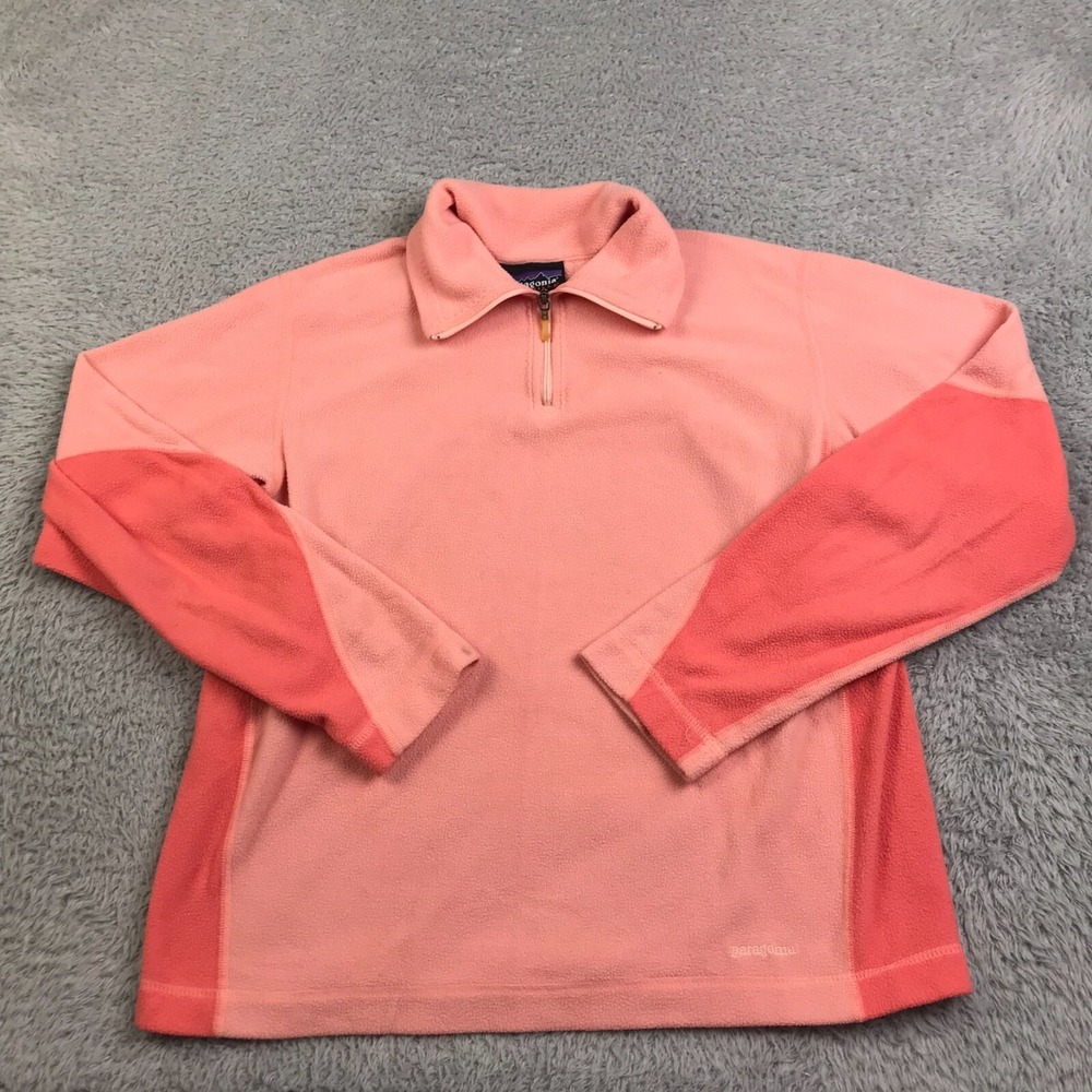 Patagonia‎ Synchilla Sweater Womens M Pink Fleece 1/4 Zip Pullover Jacket